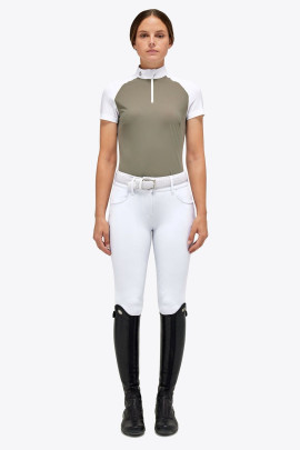 Mitered Corner Jersey S/S Zip Wedstrijdshirt Groen Cavalleria Toscana