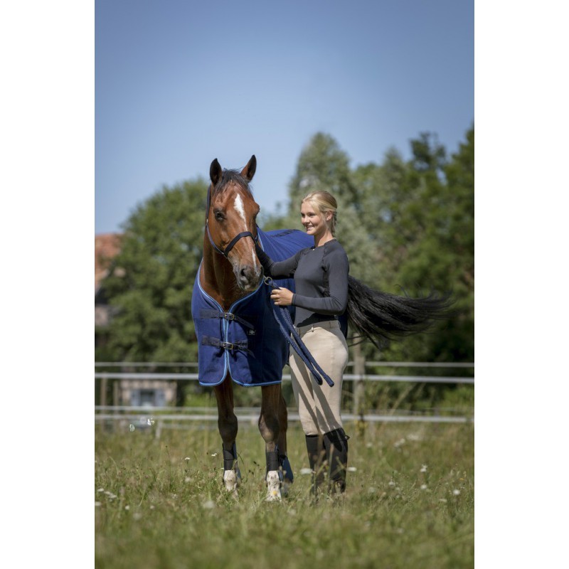 Ridershouse: Riding World Fleece Deken - Blauw - Gewicht van 240g/m2 Ridershouse: Riding World Fleece Deken - Blauw - Gewicht van 240g/m2