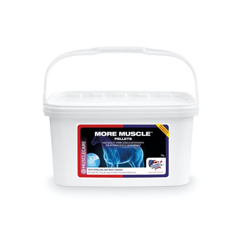 Equine America - More Muscle 3 kg, om uw paard beter in conditie te krijgen. Equine America - More Muscle 3 kg, om uw paard beter in conditie te krijgen.