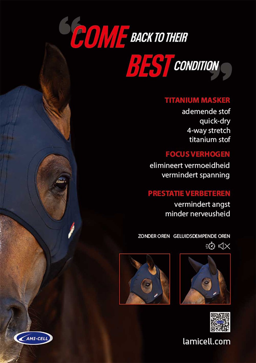 Lami Cell Titanium Masker Come Best Met Oren ondersteunt uw paard voor een betere concentratie, Lami Cell Titanium Masker Come Best Met Oren ondersteunt uw paard voor een betere concentratie,