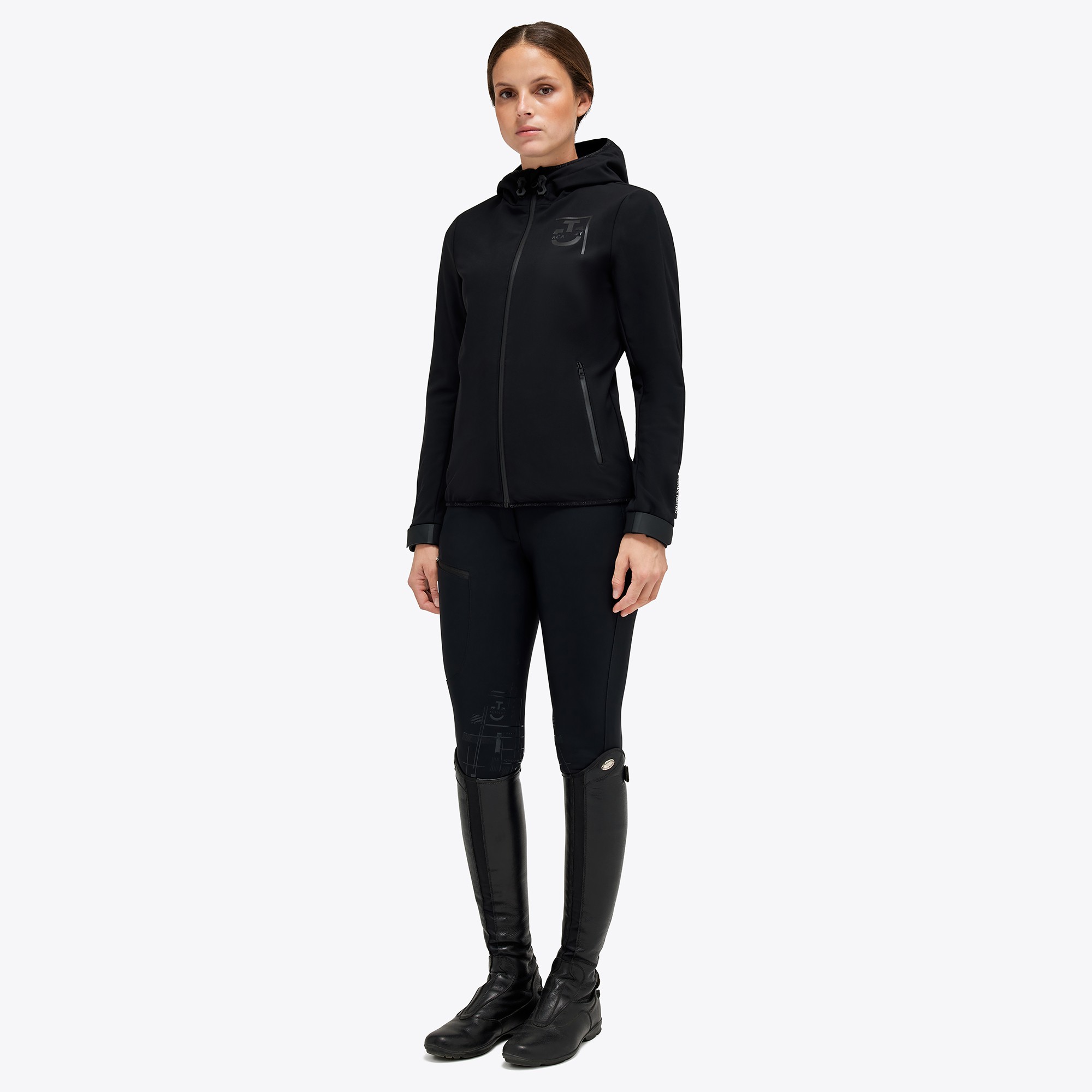 CT Academy 3-Layer Hooded Zip Softshell - Zwart - Bij Ridershouse.com