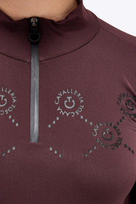 CT Girls Mini Orbit Print Jersey Fleece L/S Zip Turtleneck - Wijn Rood CT Girls Mini Orbit Print Jersey Fleece L/S Zip Turtleneck - Wijn Rood