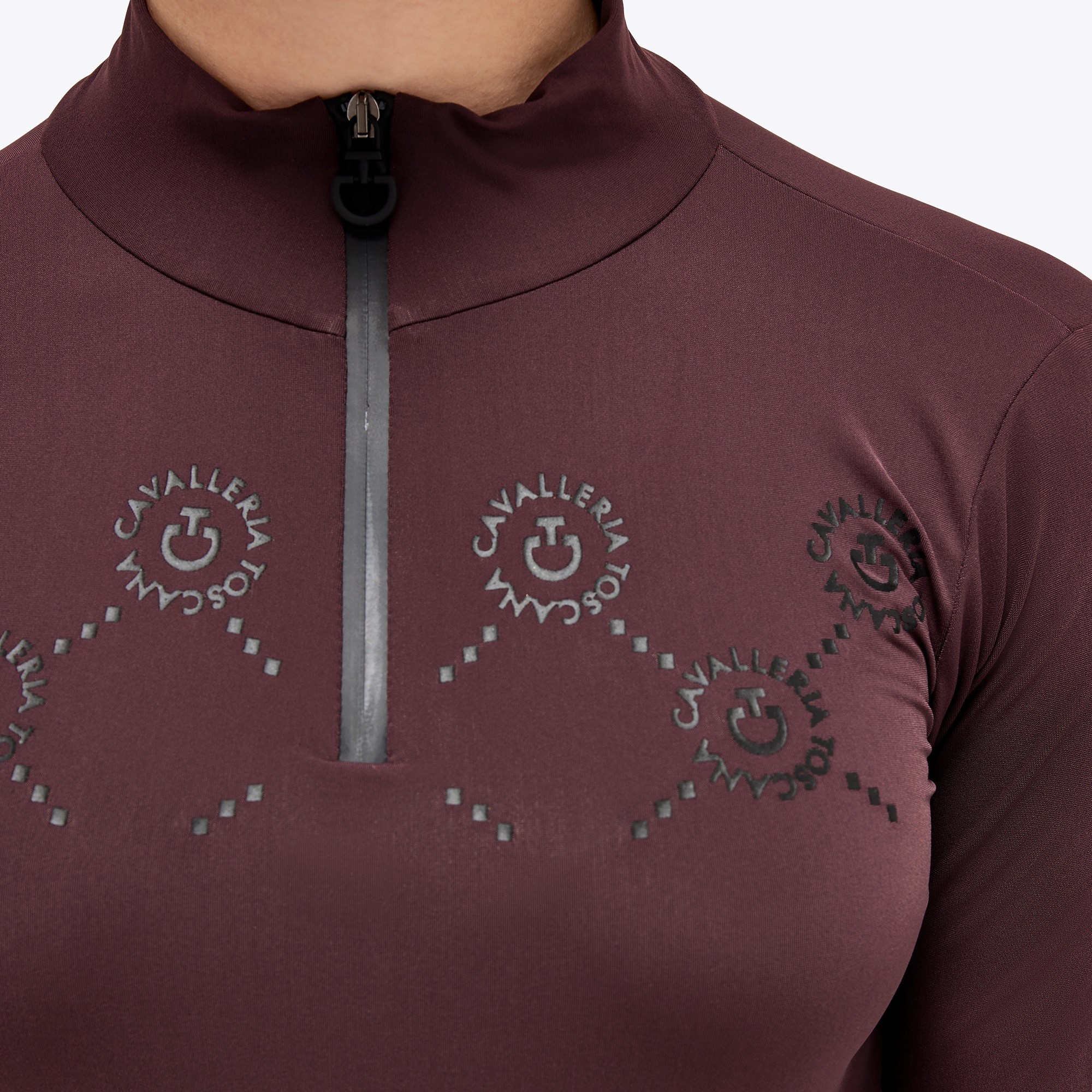 CT Girls Mini Orbit Print Jersey Fleece L/S Zip Turtleneck - Wijn Rood CT Girls Mini Orbit Print Jersey Fleece L/S Zip Turtleneck - Wijn Rood