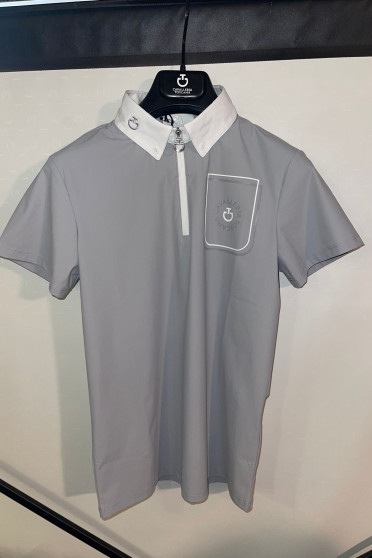 CT Boys Orbit Pocket Print Jersey S/S Competition Polo - Grey CT Boys Orbit Pocket Print Jersey S/S Competition Polo - Grey