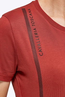 CT Academy Cotton T-shirt w/ Logo Piping - Koper - Bij Ridershouse.com CT Academy Cotton T-shirt w/ Logo Piping - Koper - Bij Ridershouse.com
