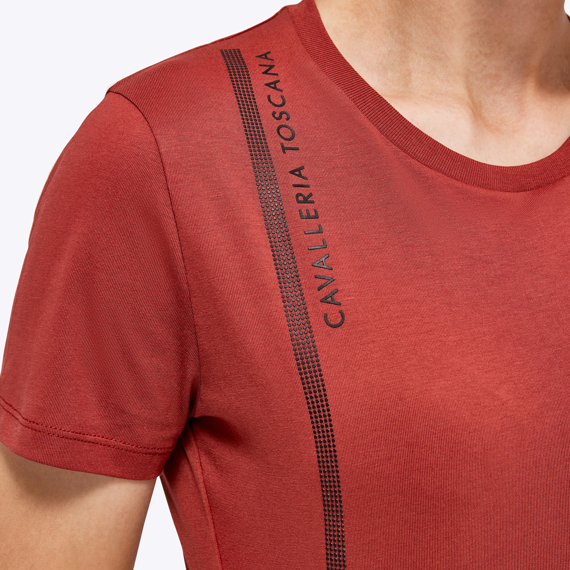 CT Academy Cotton T-shirt w/ Logo Piping - Koper - Bij Ridershouse.com CT Academy Cotton T-shirt w/ Logo Piping - Koper - Bij Ridershouse.com