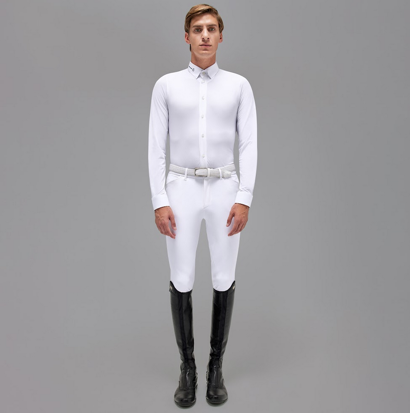 Revo Poplin And Tech Knit L/S Wedstrijdshirt Wit Cavalleria Toscana Revo Poplin And Tech Knit L/S Wedstrijdshirt Wit Cavalleria Toscana