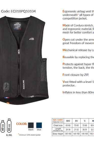 Equiline Airbag Vest for All Disciplines | Safety & Comfort Equiline Airbag Vest for All Disciplines | Safety & Comfort