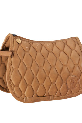 Eskadron Sjabrak Metallic Faux Leather Springen Platinium 2023 Cognac leverbaar in 3 kleuren