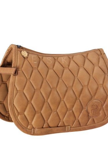 Eskadron Sjabrak Metallic Faux Leather Springen Platinium 2023 Cognac leverbaar in 3 kleuren