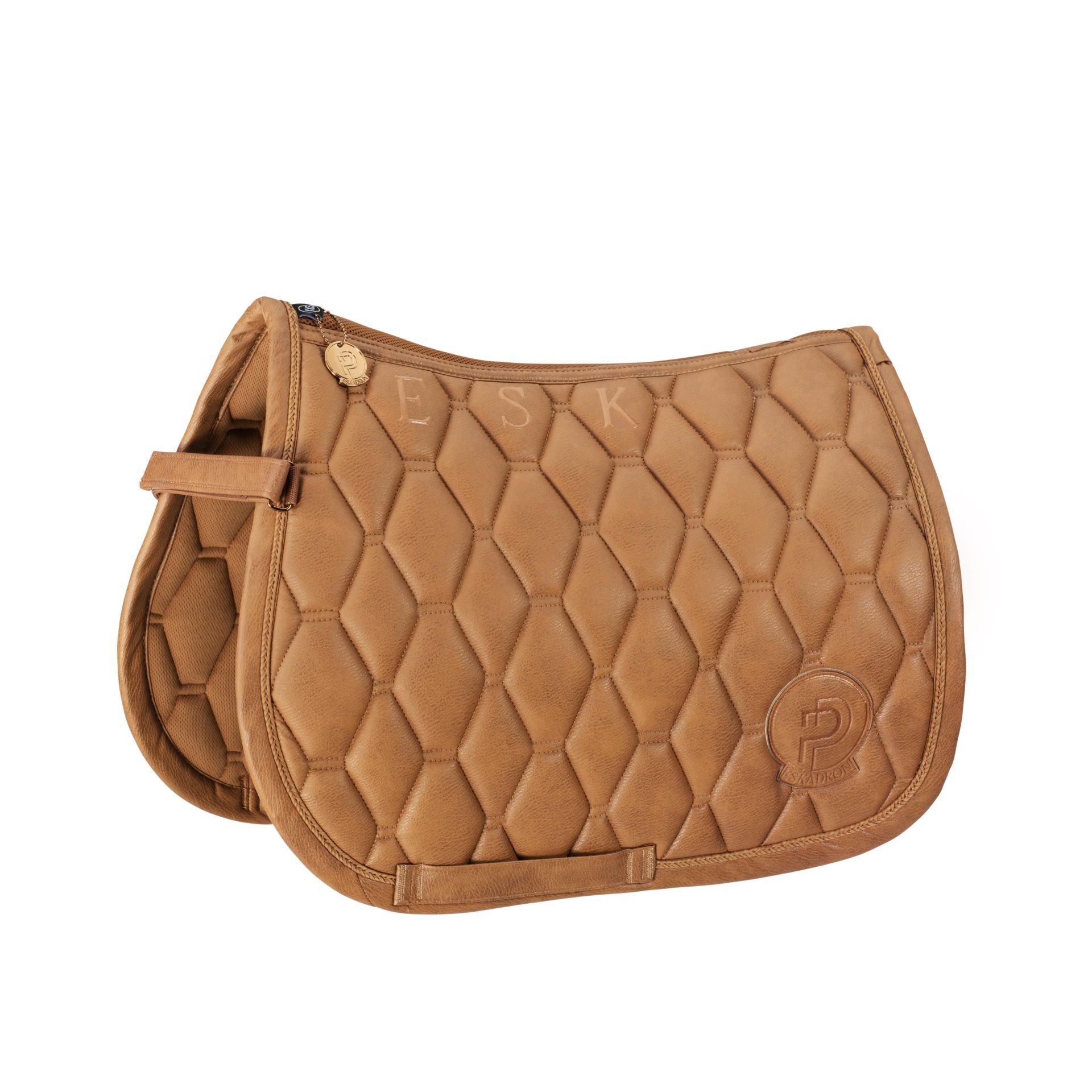 Eskadron Sjabrak Metallic Faux Leather Springen Platinium 2023 Cognac leverbaar in 3 kleuren