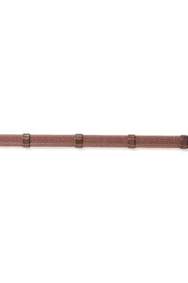 Trust Equestrian Rubber reins (1/2 inch) Maastricht 7 stops bruin zilver