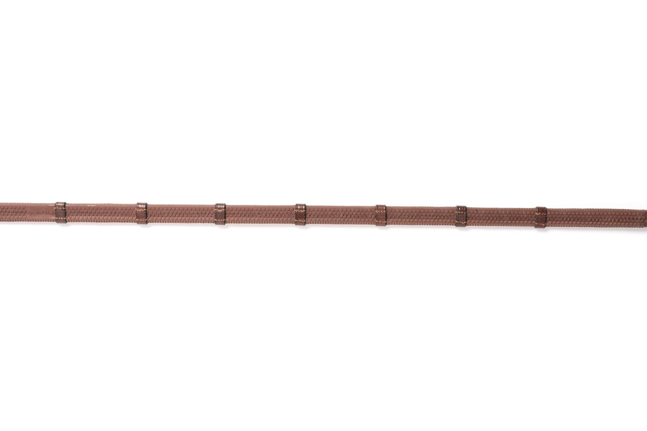 Trust Equestrian Rubber reins (1/2 inch) Maastricht 7 stops bruin zilver Trust Equestrian Rubber reins (1/2 inch) Maastricht 7 stops bruin zilver