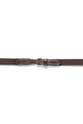 Trust Equestrian webbed reins (5/8 inch) Deauville brown/silver