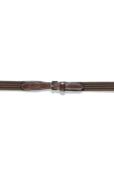 Trust Equestrian webbed reins (5/8 inch) Deauville brown/silver