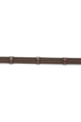 Trust Equestrian webbed reins (5/8 inch) Deauville brown/silver