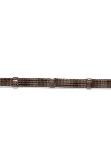Trust Equestrian webbed reins (5/8 inch) Deauville brown/silver