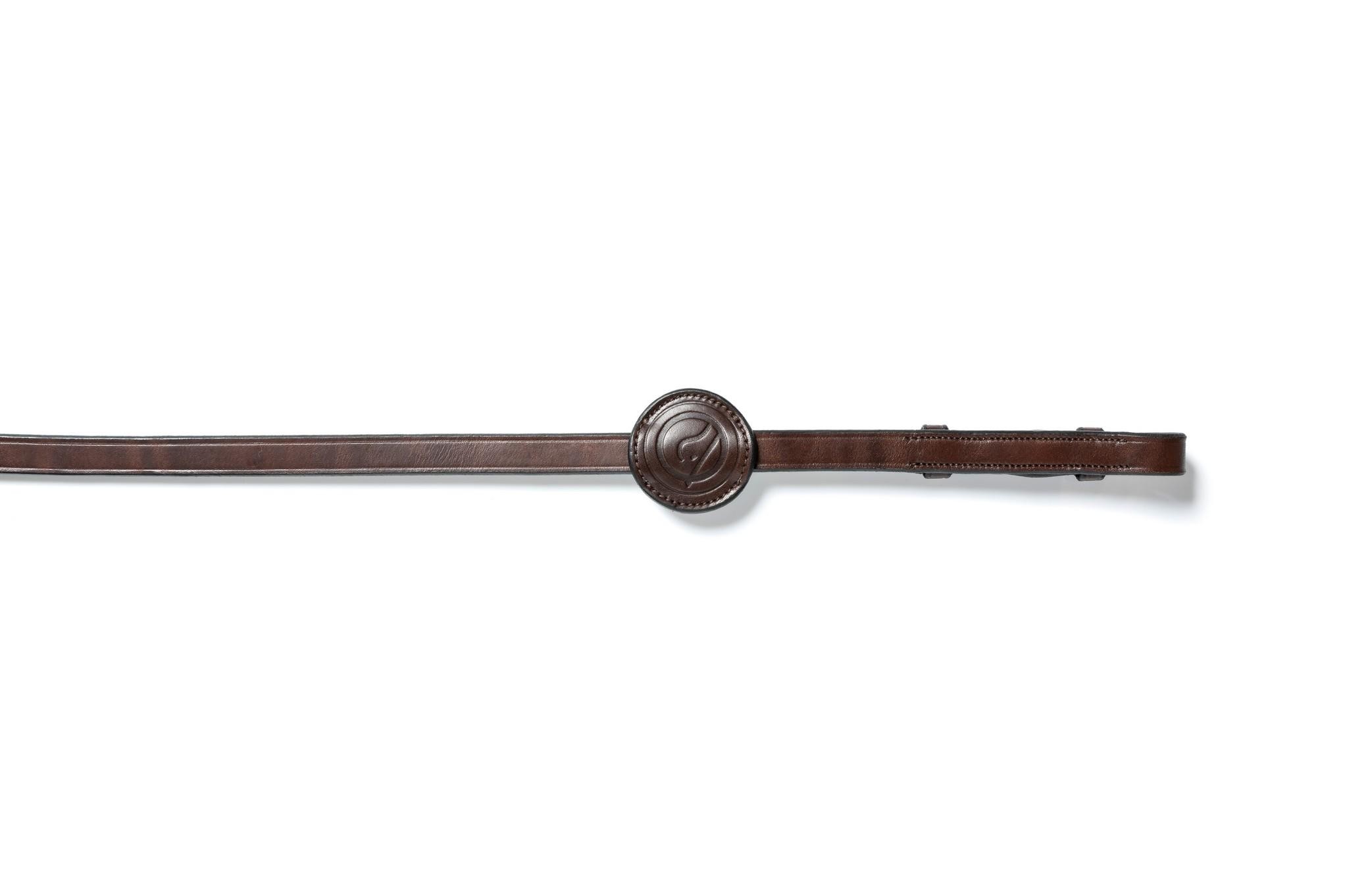 Trust Equestrian webbed reins (5/8 inch) Deauville brown/silver
