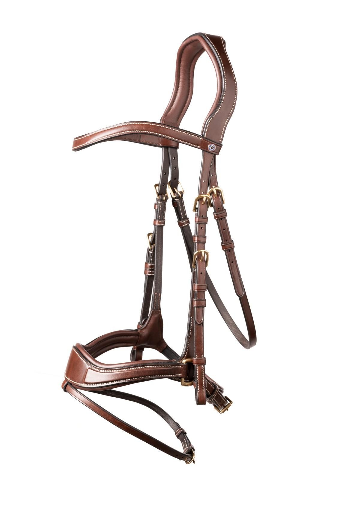 Trust Equestrian Hoofdstel Falsterbo T-motion bit of bitloos bruin-zilver Trust Equestrian Hoofdstel Falsterbo T-motion bit of bitloos bruin-zilver