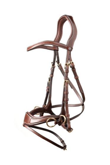 Trust Equestrian Hoofdstel Falsterbo T-motion bit of bitloos bruin-zilver Trust Equestrian Hoofdstel Falsterbo T-motion bit of bitloos bruin-zilver