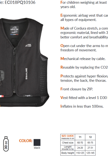 Equiline Airbag Vest Kids for All Disciplines | Safety & Comfort Equiline Airbag Vest Kids for All Disciplines | Safety & Comfort