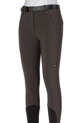 Ridershouse: Equiline Dames Rijbroek Donna Full Grip Vita Alta - Bruin