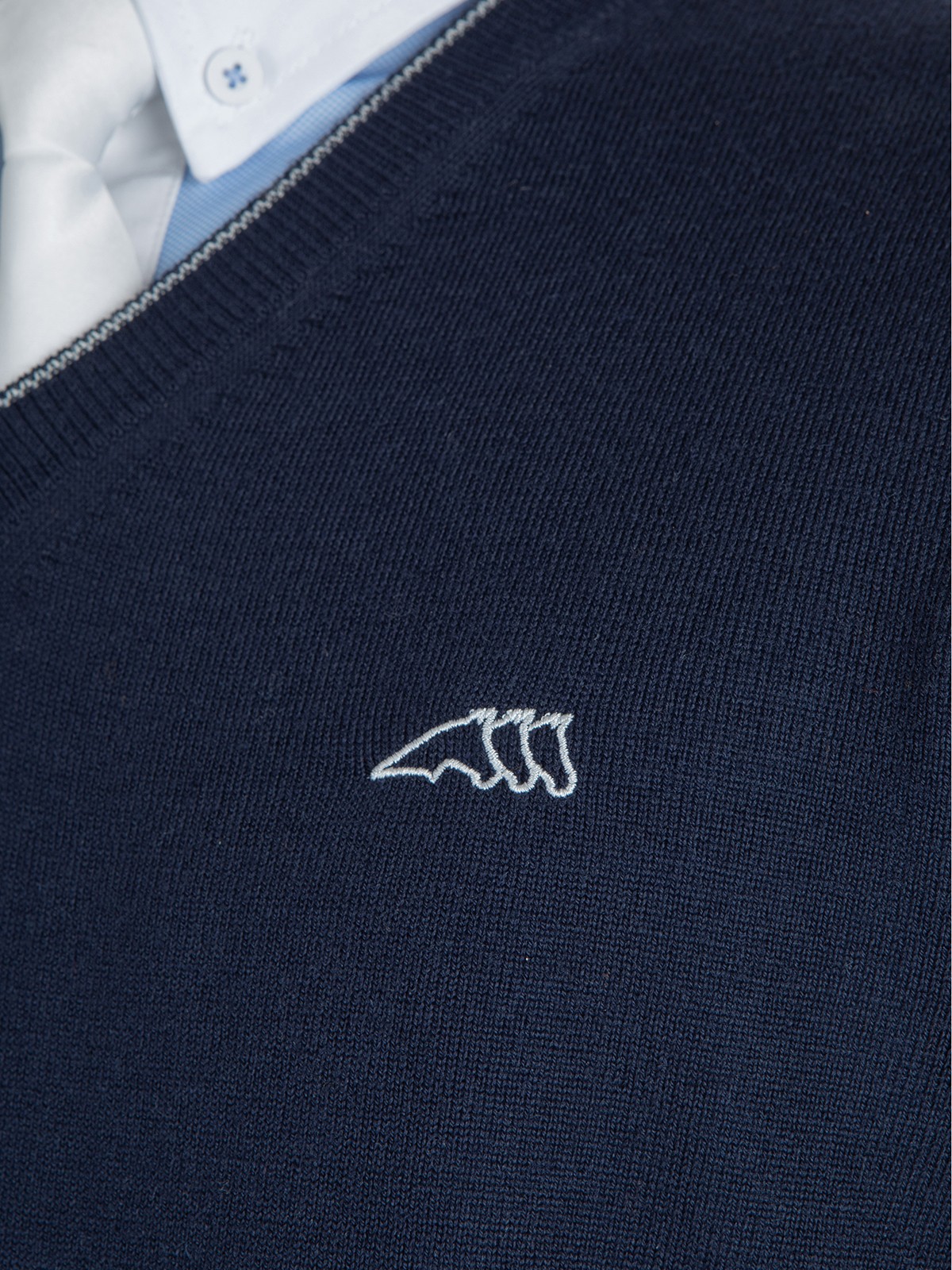 Ridershouse: Equiline Men's Pullover - in de kleur marineblauw met wit logo Ridershouse: Equiline Men's Pullover - in de kleur marineblauw met wit logo