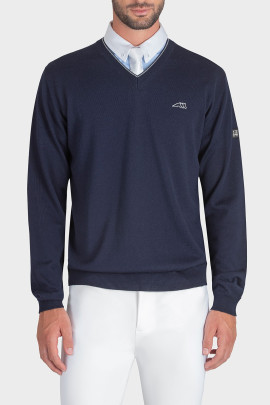 Ridershouse: Equiline Men's Pullover - in de kleur marineblauw met wit logo