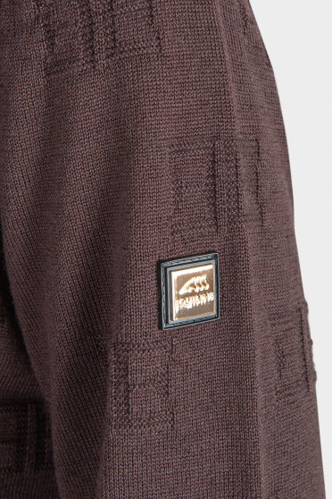Dames coltrui Equiline - in de kleur bruin met Equiline logo op de mouw Dames coltrui Equiline - in de kleur bruin met Equiline logo op de mouw