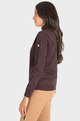Dames coltrui Equiline - in de kleur bruin met Equiline logo op de mouw Dames coltrui Equiline - in de kleur bruin met Equiline logo op de mouw