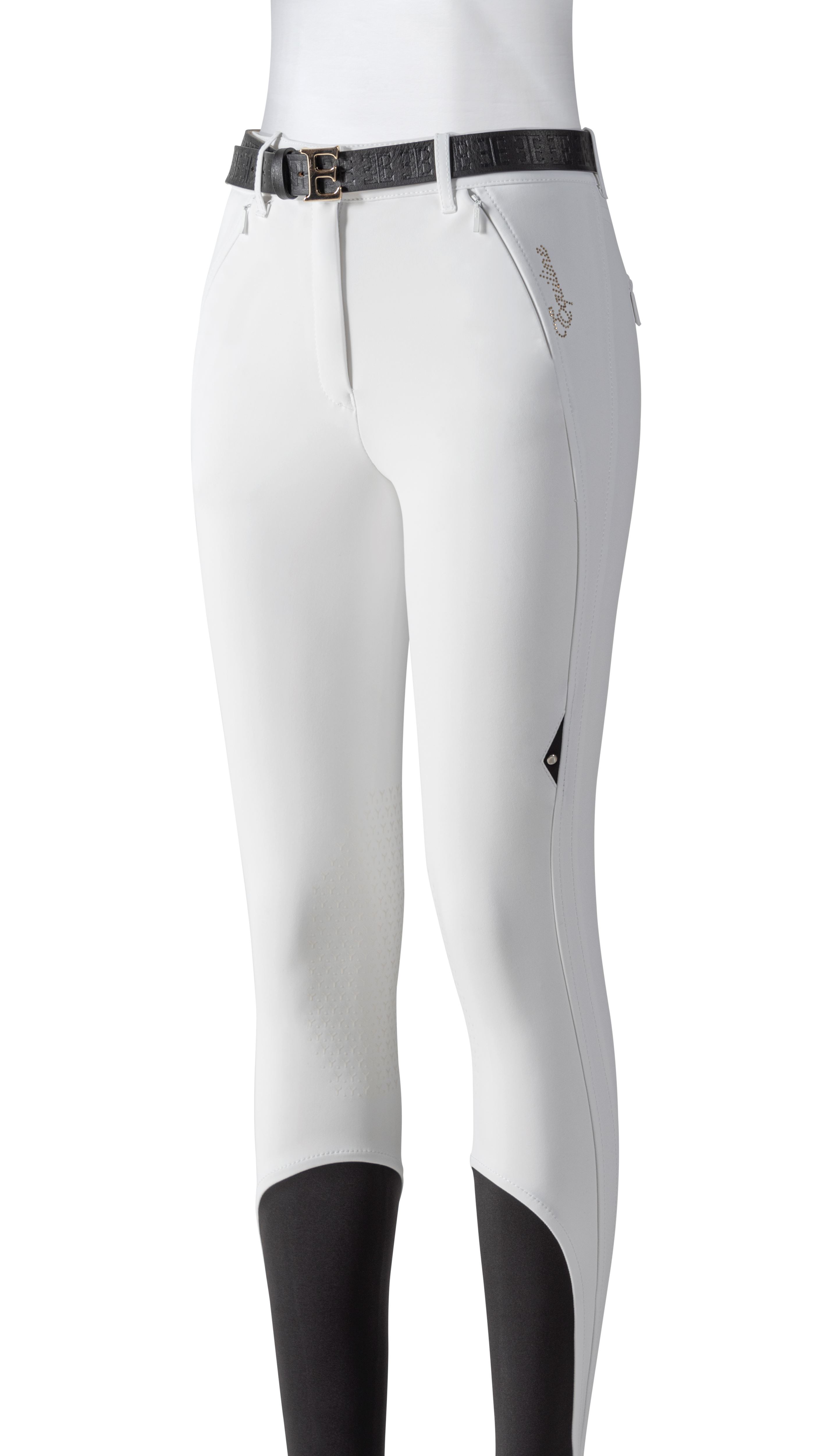 Ridershouse: Equiline Women's Breeches knee grip high waisted - color: white Ridershouse: Equiline Women's Breeches knee grip high waisted - color: white