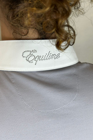Ridershouse: Equiline Dames Wedstrijdshirt Dapple Grey met korte mouwen Ridershouse: Equiline Dames Wedstrijdshirt Dapple Grey met korte mouwen