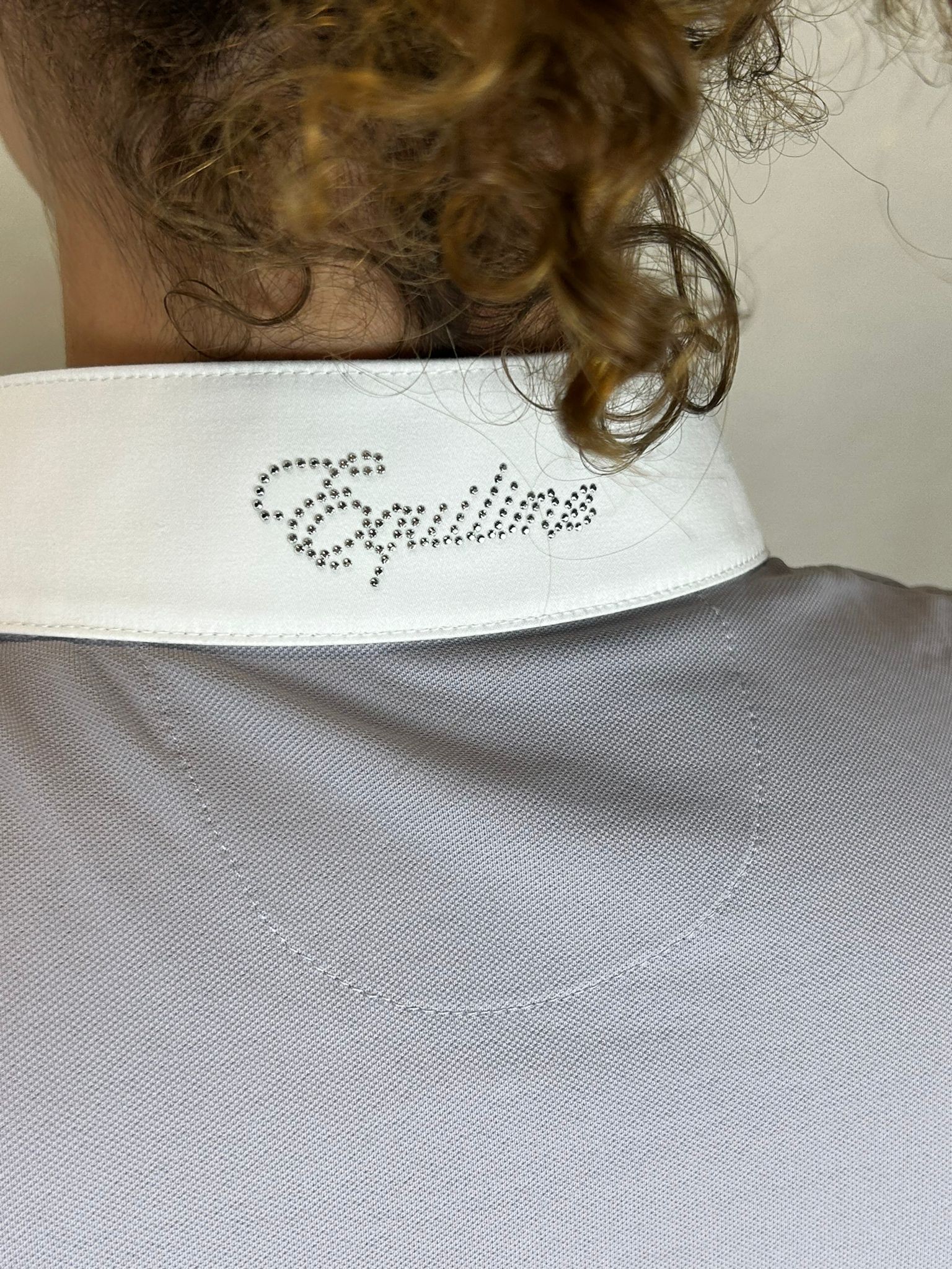 Ridershouse: Equiline Dames Wedstrijdshirt Dapple Grey met korte mouwen Ridershouse: Equiline Dames Wedstrijdshirt Dapple Grey met korte mouwen