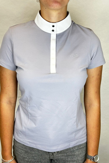 Ridershouse: Equiline Dames Wedstrijdshirt Dapple Grey met korte mouwen Ridershouse: Equiline Dames Wedstrijdshirt Dapple Grey met korte mouwen