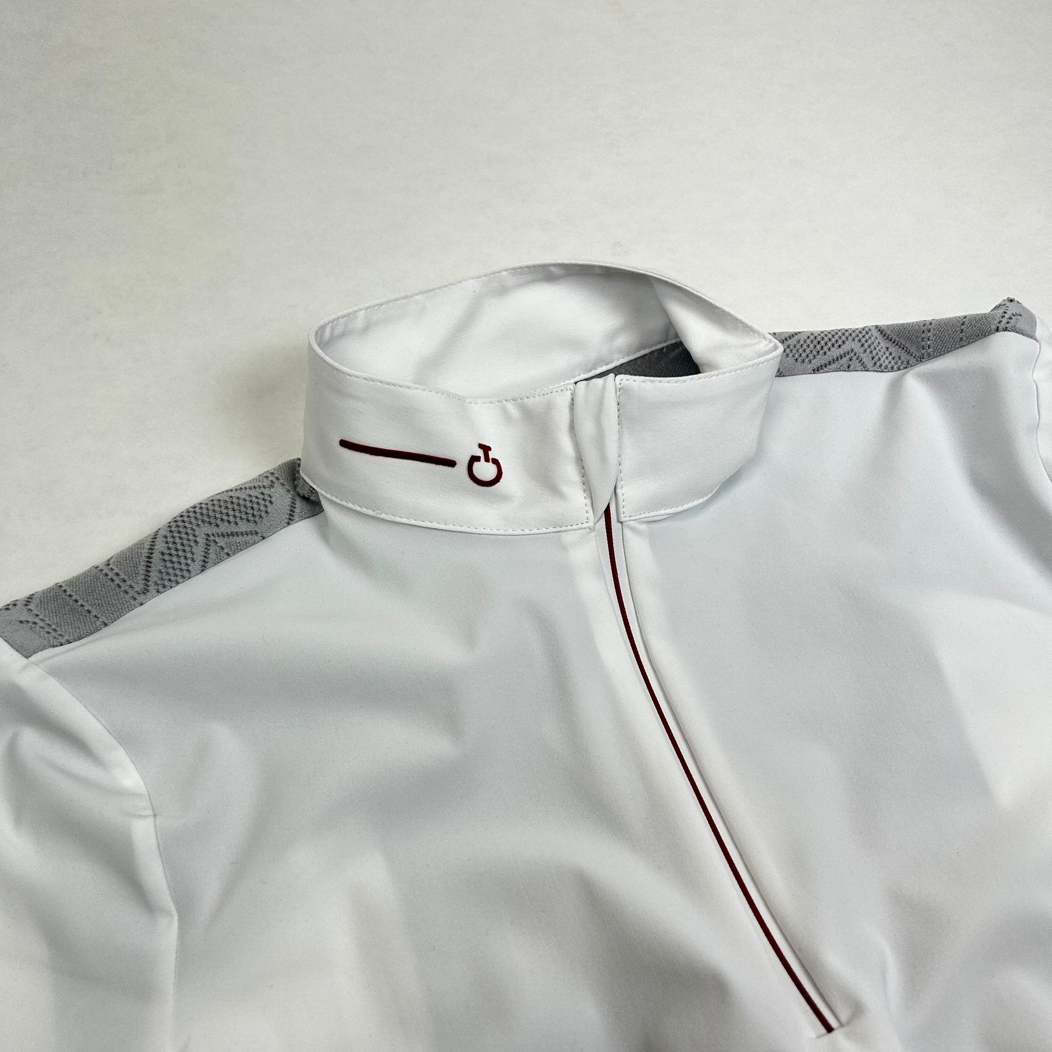 Revo Jersey S/S Competition Zip Polo W/ Tech Knit Back Insert - color: White Revo Jersey S/S Competition Zip Polo W/ Tech Knit Back Insert - color: White