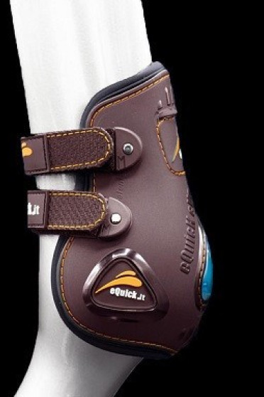 Ridershouse: eQuick eVo Achterkappen met klittenbandsluiting - kleur: bruin Ridershouse: eQuick eVo Achterkappen met klittenbandsluiting - kleur: bruin