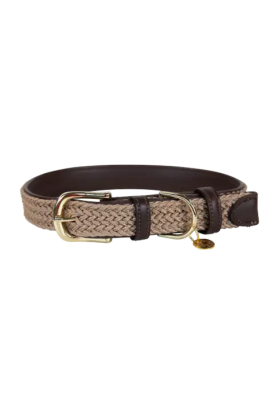 Kentucky Horsewear Plaited Nylon Hondenhalsband sprekende oranje Beige Kentucky Horsewear Plaited Nylon Hondenhalsband sprekende oranje Beige