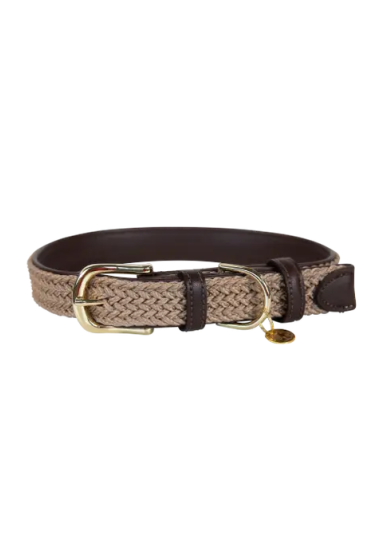 Kentucky Horsewear Plaited Nylon Hondenhalsband sprekende oranje Beige Kentucky Horsewear Plaited Nylon Hondenhalsband sprekende oranje Beige