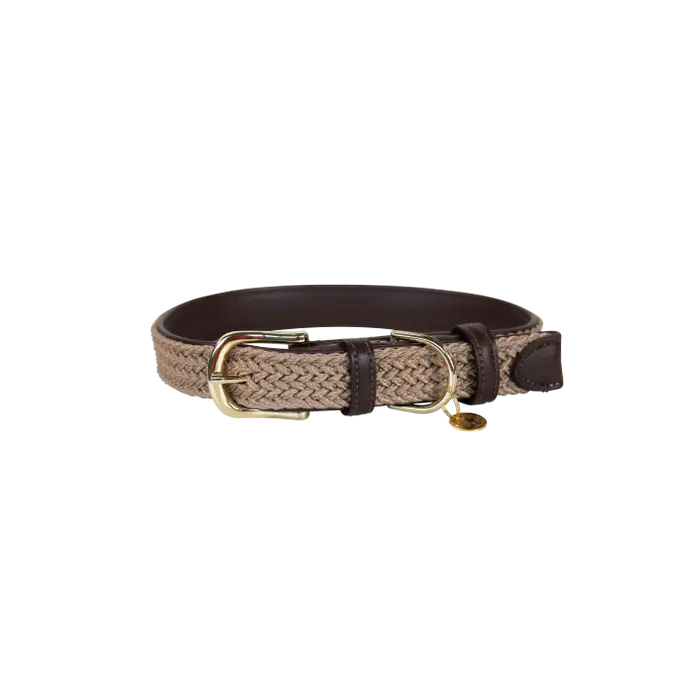 Kentucky Horsewear Plaited Nylon Hondenhalsband sprekende oranje Beige Kentucky Horsewear Plaited Nylon Hondenhalsband sprekende oranje Beige