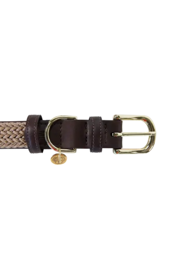 Kentucky Horsewear Plaited Nylon Hondenhalsband sprekende oranje Beige Kentucky Horsewear Plaited Nylon Hondenhalsband sprekende oranje Beige
