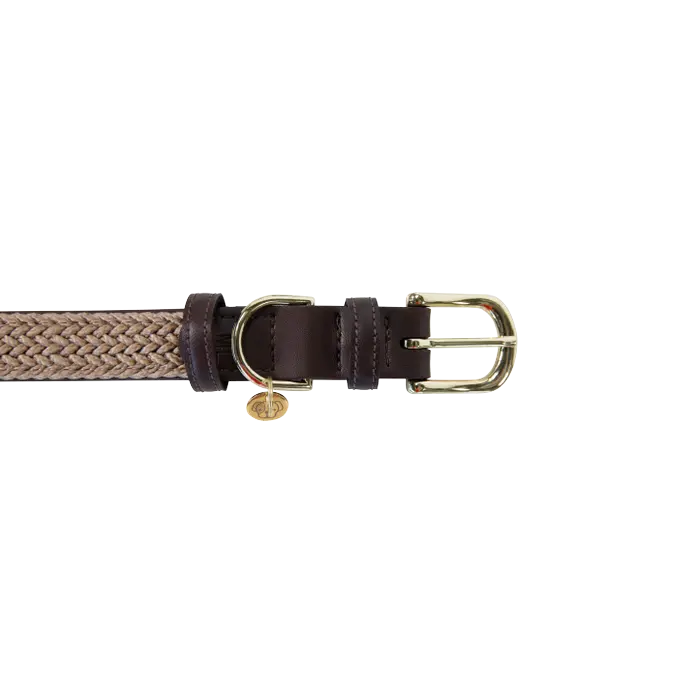 Kentucky Horsewear Plaited Nylon Hondenhalsband sprekende oranje Beige Kentucky Horsewear Plaited Nylon Hondenhalsband sprekende oranje Beige