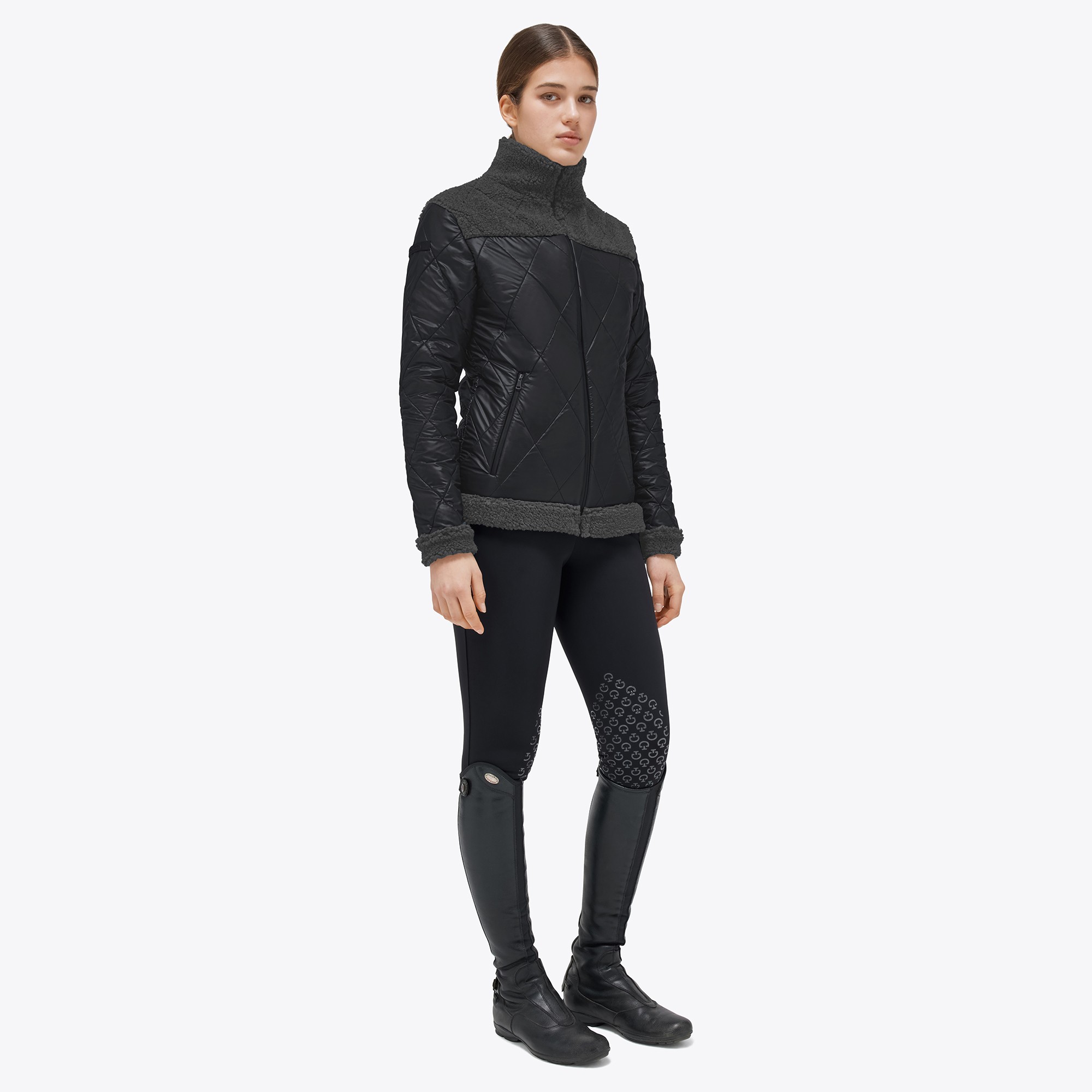 Cavalleria Toscana Nylon/Fleece Full Zip Jacket - Zwart By Ridershouse.com Cavalleria Toscana Nylon/Fleece Full Zip Jacket - Zwart By Ridershouse.com