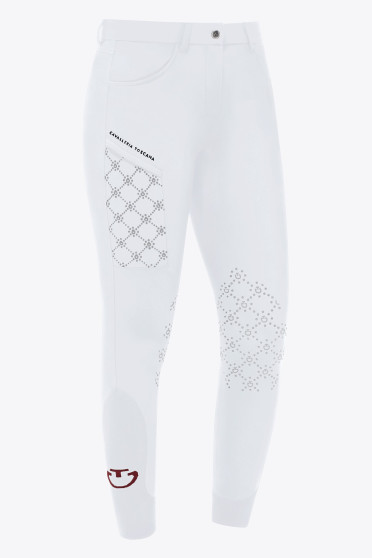 Ridershouse: Cavalleria Toscana Rijbroek Mini Orbit Flock Wit Kniegrip Ridershouse: Cavalleria Toscana Rijbroek Mini Orbit Flock Wit Kniegrip
