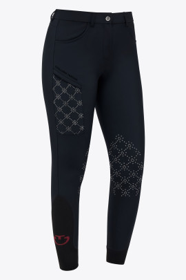 Ridershouse: Cavalleria Toscana Rijbroek Mini Orbit Flock Marineblauw Kniegrip