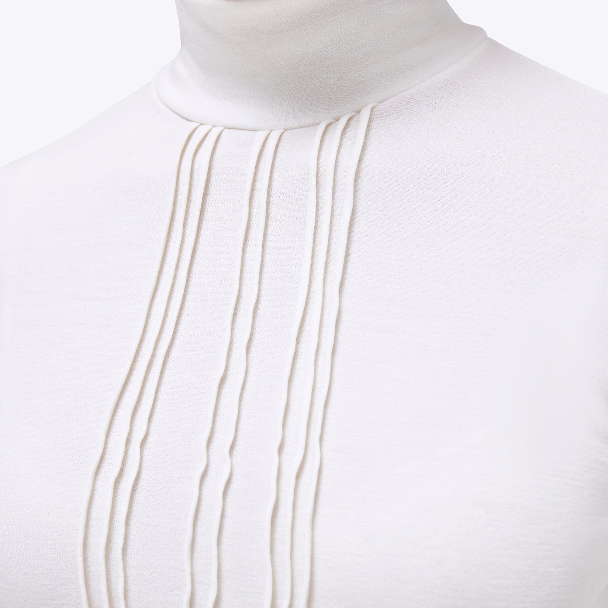 CT Tech Wool Pleated Turtleneck L/S Trainingsshirt Wit / Zacht Geel CT Tech Wool Pleated Turtleneck L/S Trainingsshirt Wit / Zacht Geel
