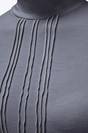 Ridershouse: CT Tech Wool Pleated Turtleneck L/S Training Shirt Blue Grey Ridershouse: CT Tech Wool Pleated Turtleneck L/S Training Shirt Blue Grey