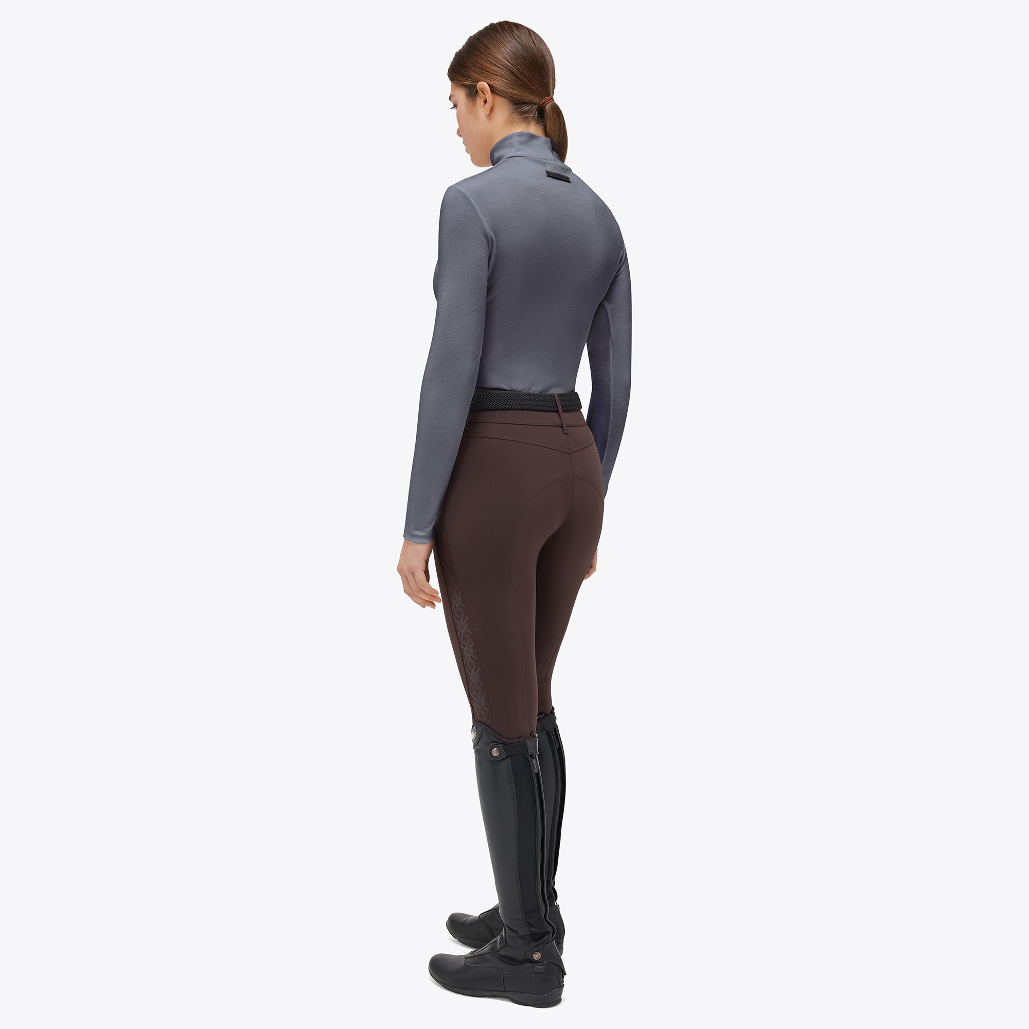 Ridershouse: CT Tech Wool Pleated Turtleneck L/S Trainingsshirt Blauwgrijs Ridershouse: CT Tech Wool Pleated Turtleneck L/S Trainingsshirt Blauwgrijs
