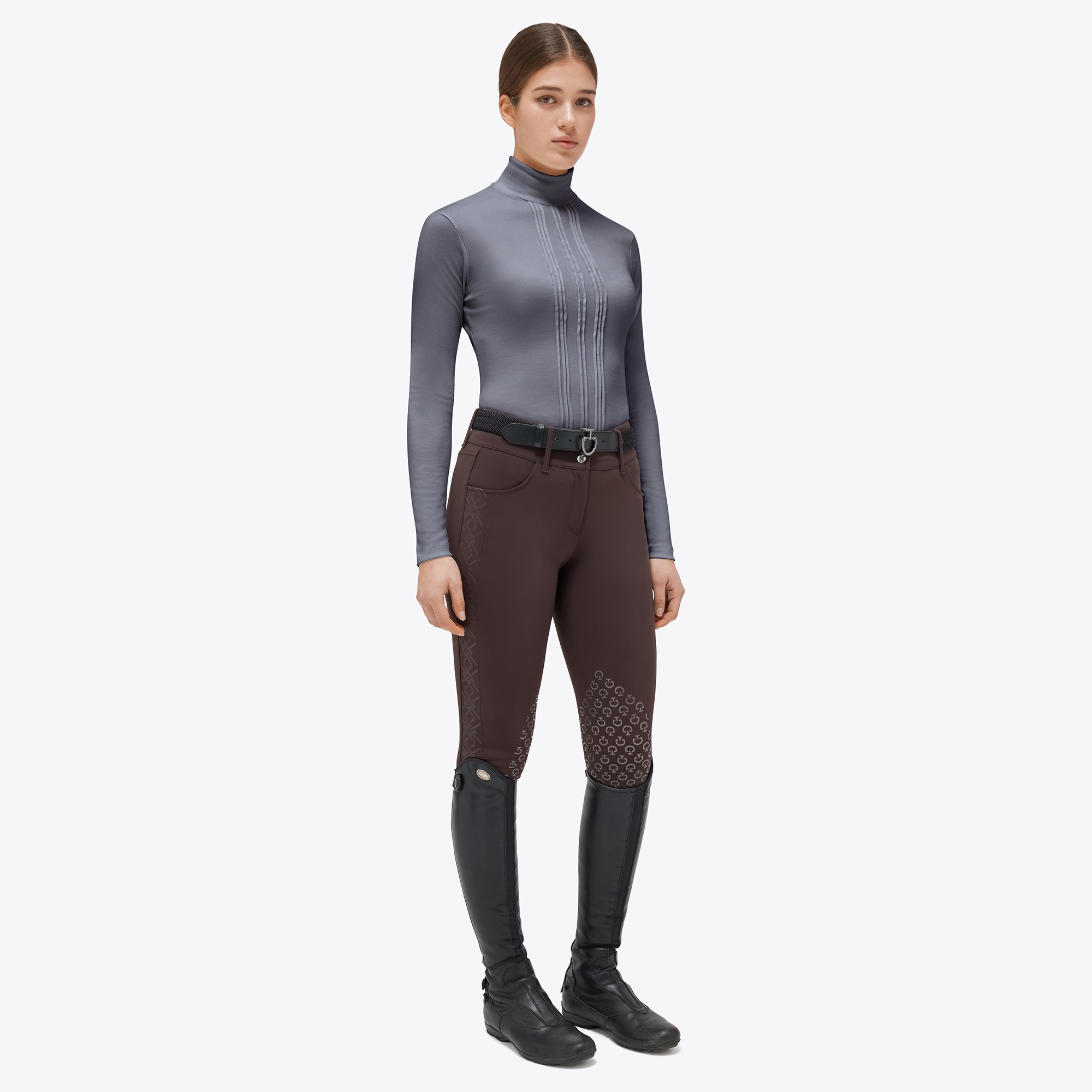 Ridershouse: CT Tech Wool Pleated Turtleneck L/S Training Shirt Blue Grey Ridershouse: CT Tech Wool Pleated Turtleneck L/S Training Shirt Blue Grey