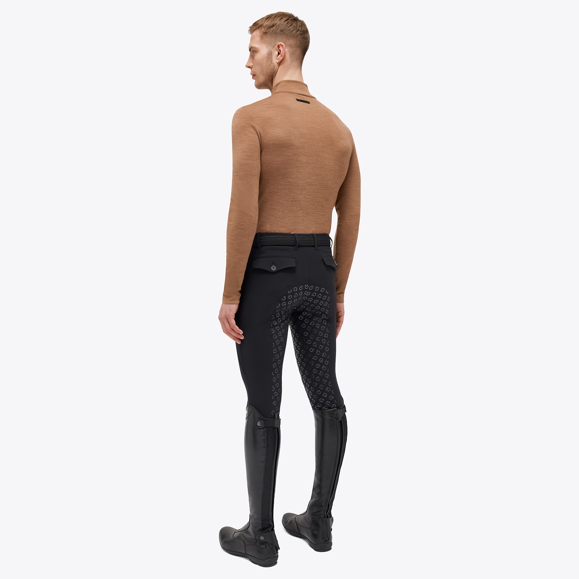Ridershouse: Tech Wool Half Zip Heren Coltrui Bruin/Beige Cavalleria Toscana Ridershouse: Tech Wool Half Zip Heren Coltrui Bruin/Beige Cavalleria Toscana