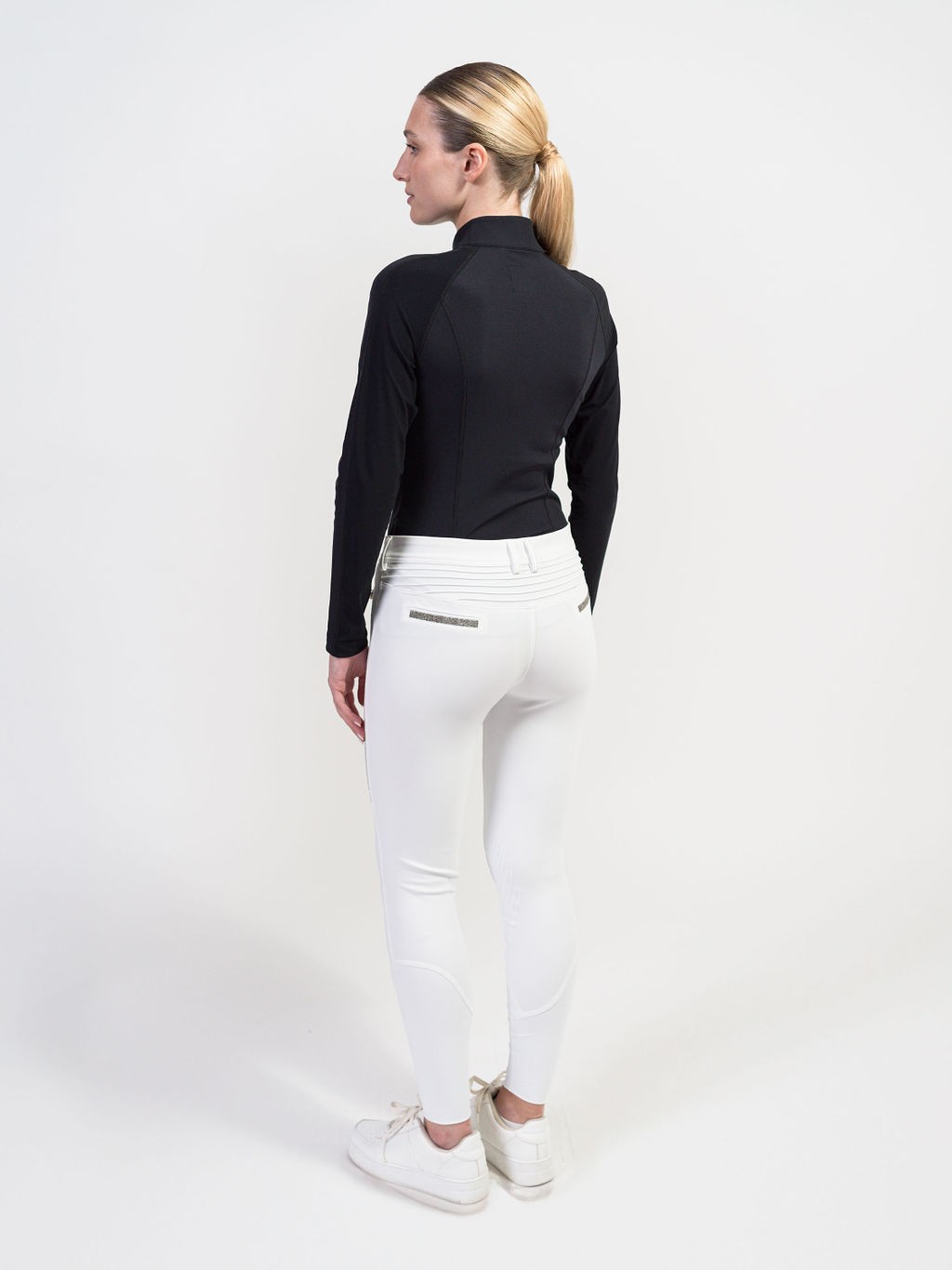 Ridershouse: Samshield Dames Winter Zip Polo Evy Lange Mouwen - in de kleur zwart Ridershouse: Samshield Dames Winter Zip Polo Evy Lange Mouwen - in de kleur zwart